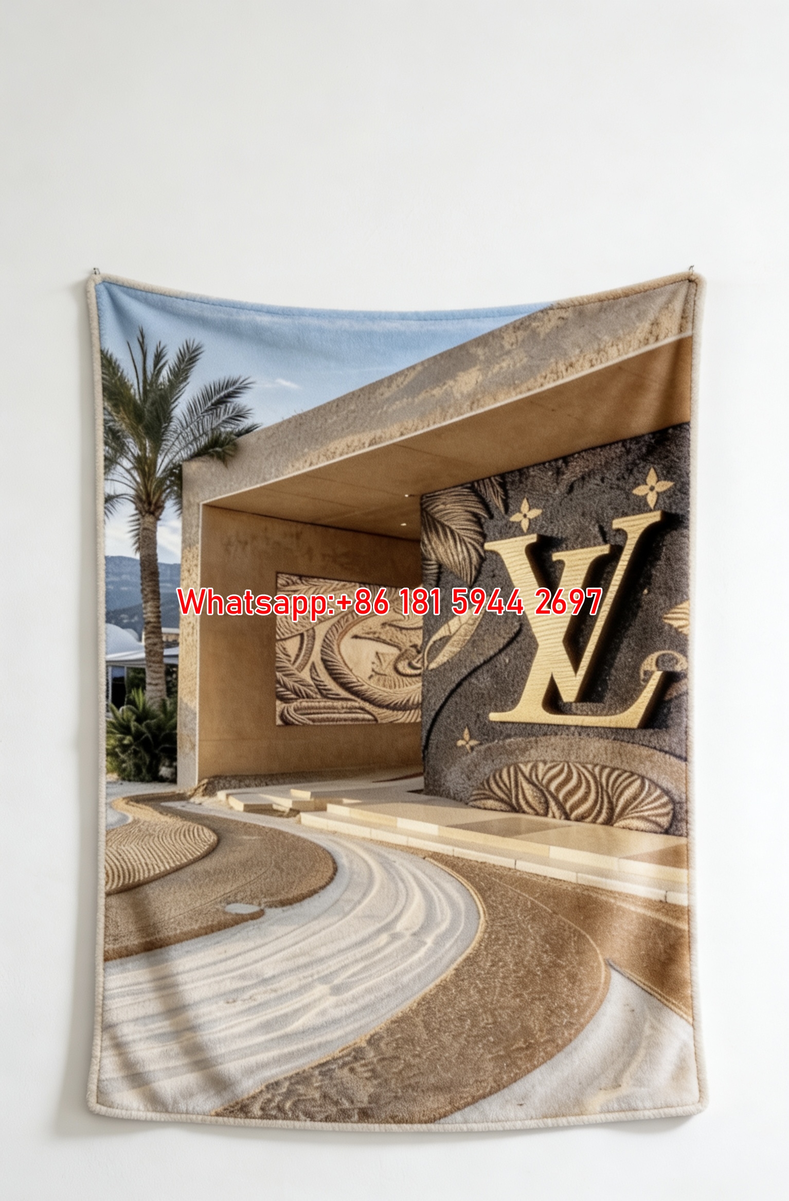 LV Desert Oasis Blanket Tropical LV Luxury Throw IMG_3252